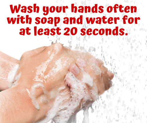 经常用肥皂和水洗手至少20秒