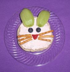 英式松饼和一个兔子的脸