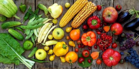 水果和蔬菜的彩虹